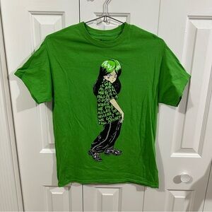 Billie Eilish Green Shirt Medium